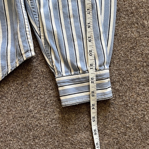 VTG 90s Disney Snow White Seven Dwarfs Embroidered Button Up Shirt Men L Striped - Picture 8 of 12